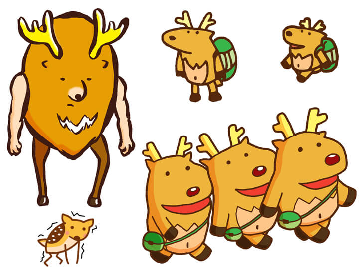 鹿のキャラクターイラスト