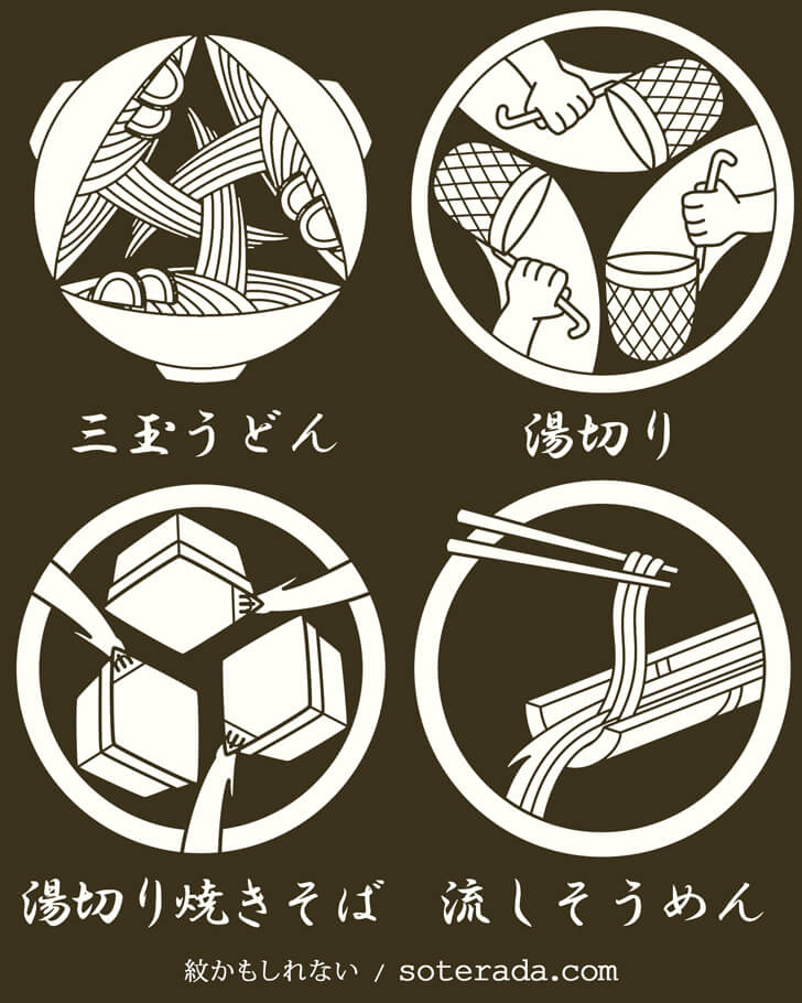麺類の食べ物のオリジナル家紋